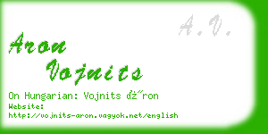 aron vojnits business card